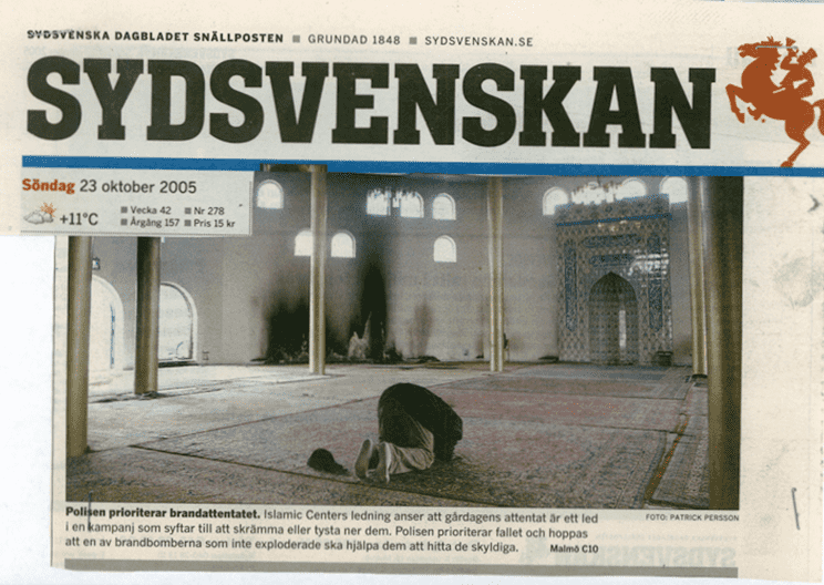 Brand attentatet mot moskén 2005.